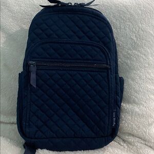 Vera Bradley Small Backpack, Classic Navy, Quilted Diamond Pattern